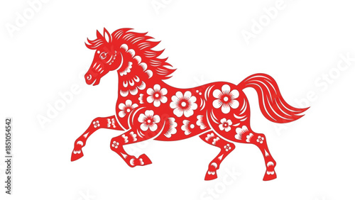 2026 chinese new year design featuring a horse zodiac illustration