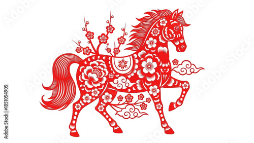 2026 chinese new year design featuring a horse zodiac illustration