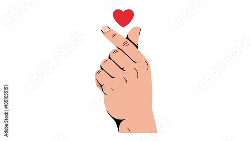 Hand Gesture with Heart Symbol for Love Care and Compassion
