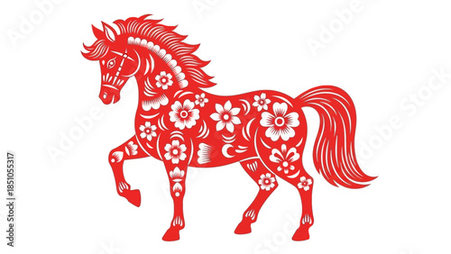 2026 chinese new year design featuring a horse zodiac illustration