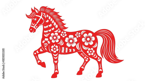 2026 chinese new year design featuring a horse zodiac illustration