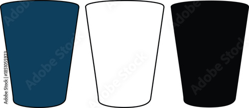 Three colorful empty sleeve covers in blue white and black for design or mockup purposes
