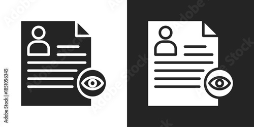 Data Privacy Icon In Black And White Glyph Style