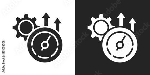 acceleration Icon In Black And White Glyph Style