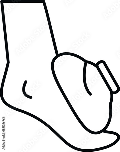 Foot wearing a toe separator, representing pedicure and foot care