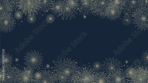Elegant Night Sky with Fireworks and Sparkling Snowflakes for Holiday Celebrations