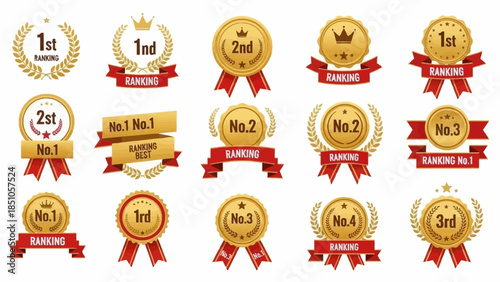 Elegant Award Ribbon Set for Celebrations and Achievements