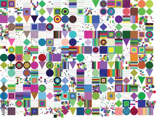 Abstract composition of geometric shapes and patterns