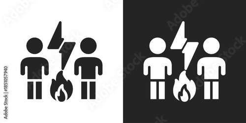 versus Icon In Black And White Glyph Style