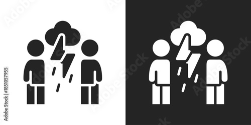 hostility Icon In Black And White Glyph Style