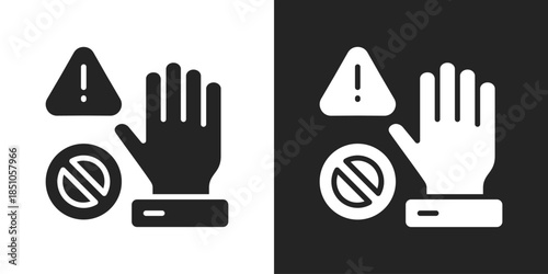 Banned Icon In Black And White Glyph Style