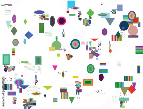 Abstract geometric design with colorful shapes