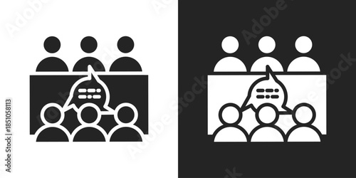 Discussion Icon In Black And White Glyph Style