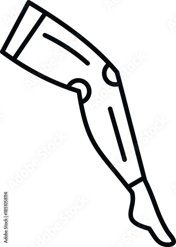 Leg wearing a compression stocking, illustrating medical support and circulation