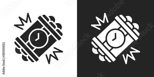 Bomb Icon In Black And White Glyph Style