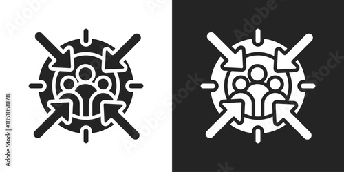 focus Icon In Black And White Glyph Style