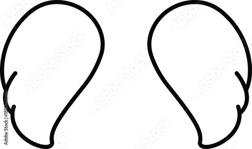 Simple outline icon of angel wings
