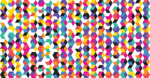 Abstract geometric isometric cubes seamless pattern