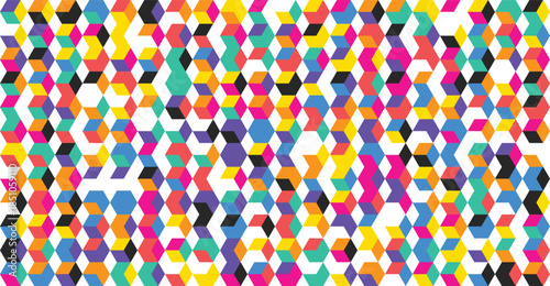 Optical illusion geometric pattern bright cubical background