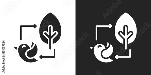 Ecology Icon In Black And White Glyph Style