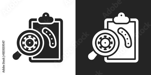 Microbiology Icon In Black And White Glyph Style