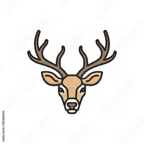 Illustration of a stag's head with impressive antlers, symbolizing nature and wildlife