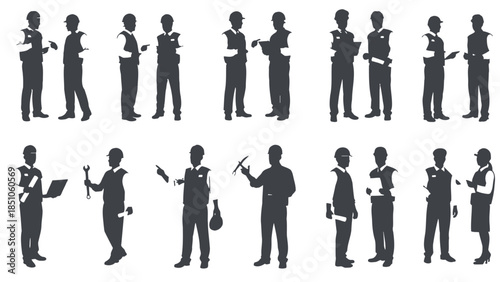 silhouettes of business people