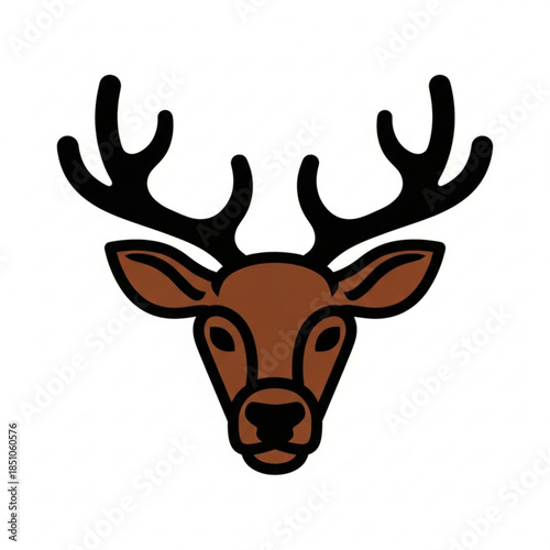 Stylized illustration of a deer head with prominent antlers, showcasing a simple yet elegant design