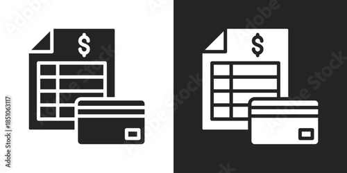 Account statement Icon In Black And White Glyph Style