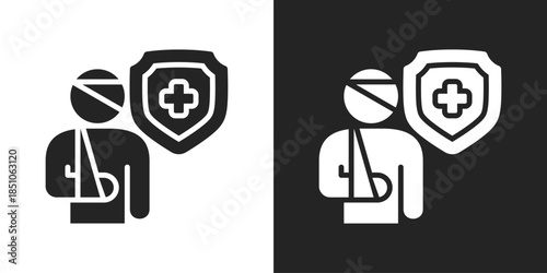 Outpatient Icon In Black And White Glyph Style