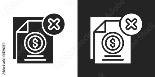 Unqualified Icon In Black And White Glyph Style
