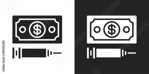 Medical cost Icon In Black And White Glyph Style