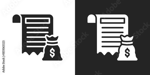 Tax Icon In Black And White Glyph Style