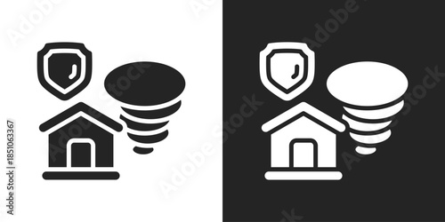 Catastrophic Icon In Black And White Glyph Style