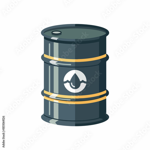 PrintOil barrel vector illustration, petroleum drum icon for energy and industrial concept