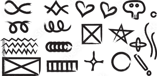 Collection of 20th century occult esoteric symbols and logos