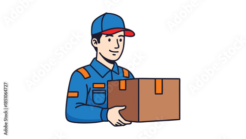 Delivery Person Holding Package Icon