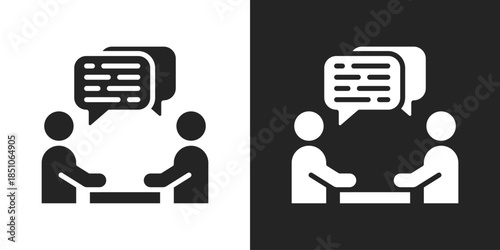 Negotiation Icon In Black And White Glyph Style