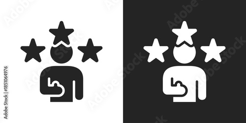Self Esteem Icon In Black And White Glyph Style