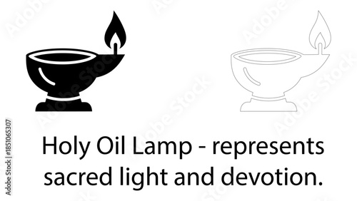 Holy oil lamp represents sacred light and devotion
