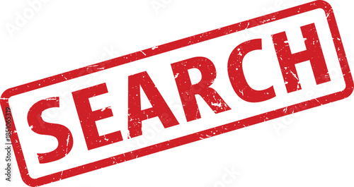 Distressed Red Search Rubber Stamp for Online Searches and Information Retrieval Needs