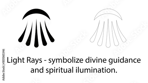 Light rays symbolize divine guidance and spiritual illumination