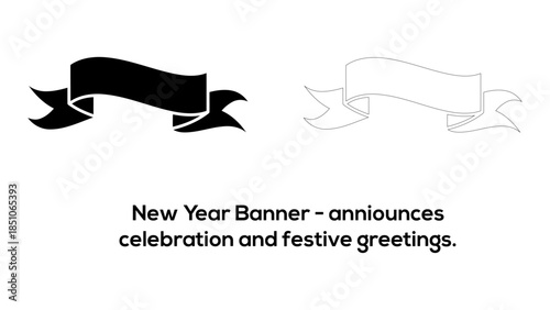 New year banner announcing celebration and festive greetings
