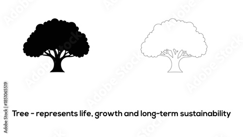 Tree symbol representing life, growth, and sustainability