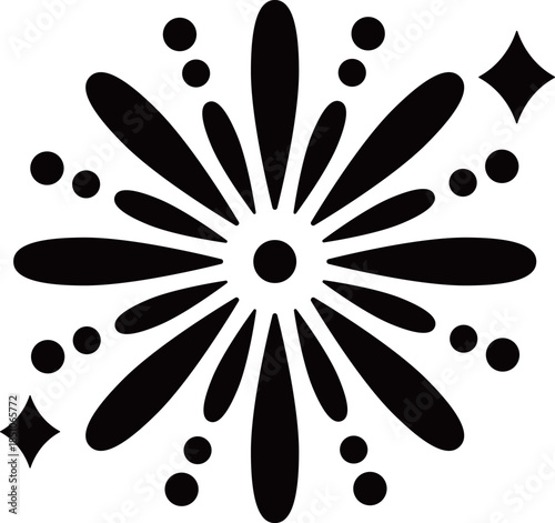 打ち上げ花火のアイコン　モノトーン