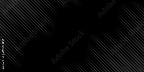 Black oblique straight line background. Masculine dark linear abstract wallpaper. Elegant luxury striped gradient texture. Grey diagonal lines backdrop for flyer, banner, poster, presentation. Vector