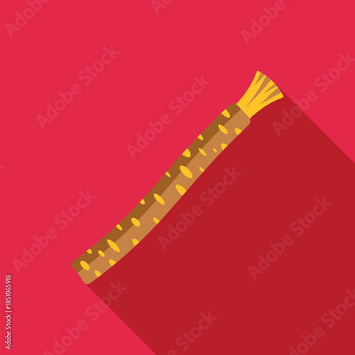 Miswak natural chewing stick on a red background, representing traditional oral hygiene