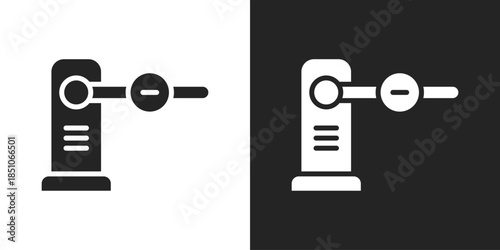 Robotic Control Icon In Black And White Glyph Style
