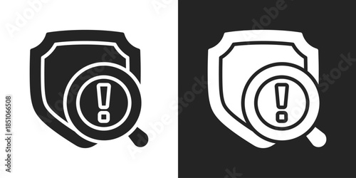 Security Inspection Icon In Black And White Glyph Style