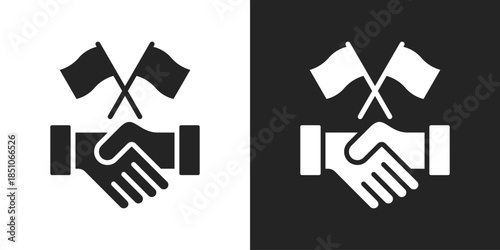 Peace Agreement Icon In Black And White Glyph Style